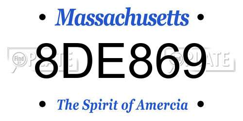 8DE869 Massachusetts License Plate