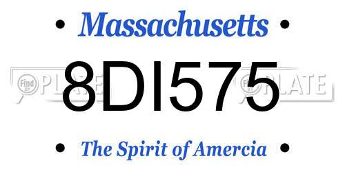 8DI575 Massachusetts License Plate