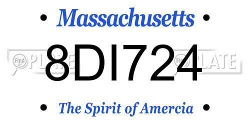 8DI724 Massachusetts License Plate
