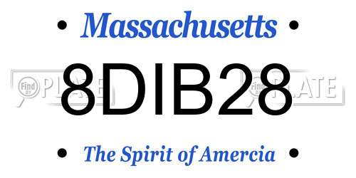 8DIB28 Massachusetts License Plate