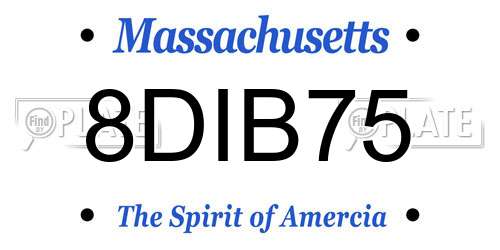 8DIB75 Massachusetts License Plate