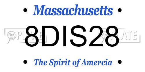 8DIS28 Massachusetts License Plate