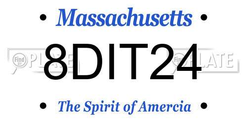 8DIT24 Massachusetts License Plate