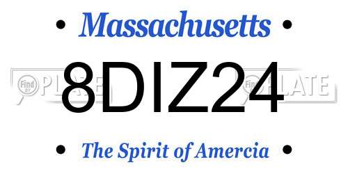 8DIZ24 Massachusetts License Plate