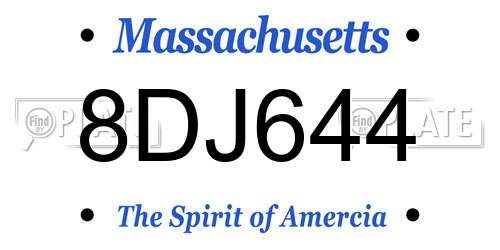 8DJ644 Massachusetts License Plate