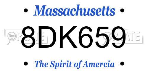 8DK659 Massachusetts License Plate