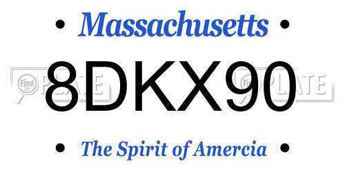 8DKX90 Massachusetts License Plate