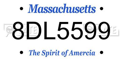 8DL5599 Massachusetts License Plate