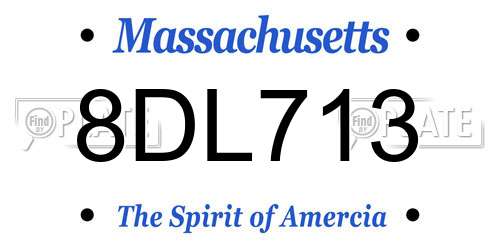 8DL713 Massachusetts License Plate
