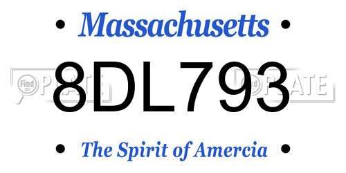 8DL793 Massachusetts License Plate
