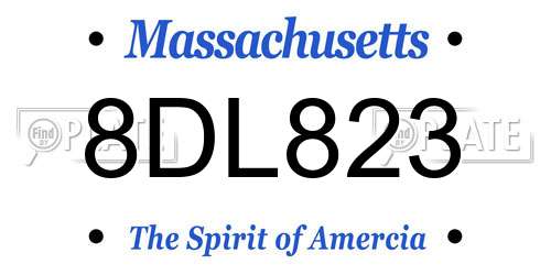 8DL823 Massachusetts License Plate