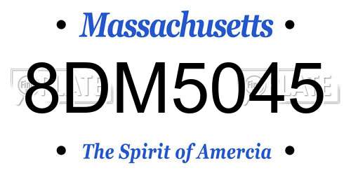 8DM5045 Massachusetts License Plate