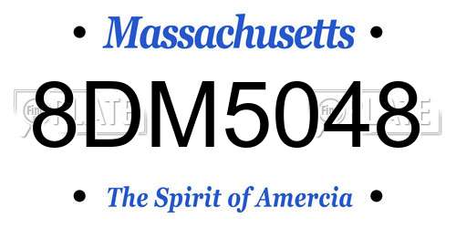 8DM5048 Massachusetts License Plate