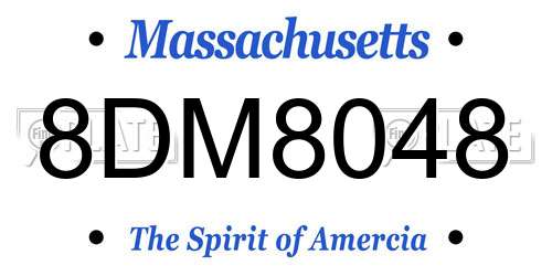 8DM8048 Massachusetts License Plate