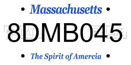 8DMB045 Massachusetts License Plate