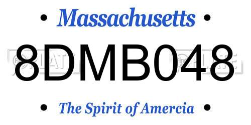 8DMB048 Massachusetts License Plate