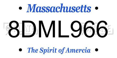 8DML966 Massachusetts License Plate