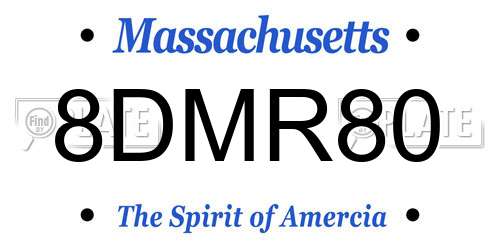 8DMR80 Massachusetts License Plate