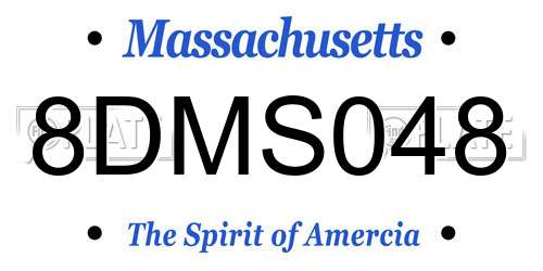 8DMS048 Massachusetts License Plate