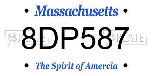8DP587 Massachusetts License Plate