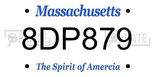 8DP879 Massachusetts License Plate