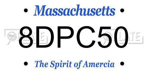 8DPC50 Massachusetts License Plate