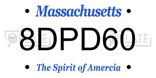 8DPD60 Massachusetts License Plate