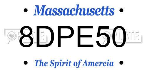 8DPE50 Massachusetts License Plate