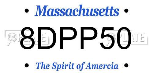 8DPP50 Massachusetts License Plate