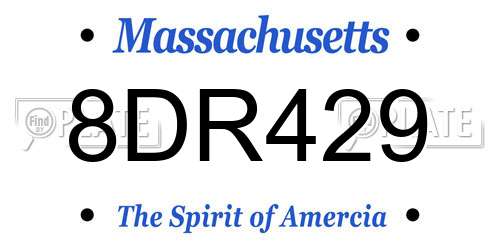 8DR429 Massachusetts License Plate