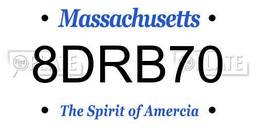 8DRB70 Massachusetts License Plate