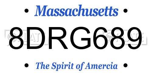 8DRG689 Massachusetts License Plate