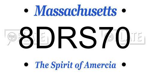 8DRS70 Massachusetts License Plate
