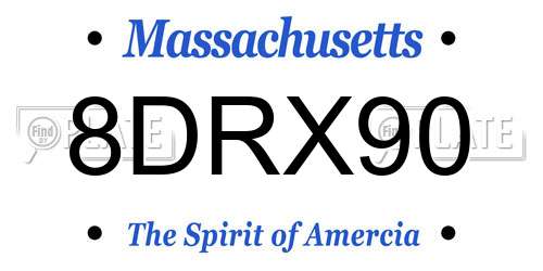 8DRX90 Massachusetts License Plate