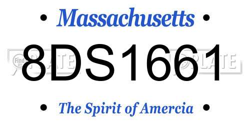 8DS1661 Massachusetts License Plate