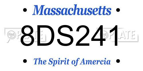 8DS241 Massachusetts License Plate