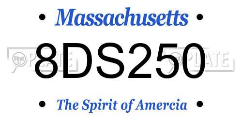 8DS250 Massachusetts License Plate