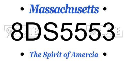 8DS5553 Massachusetts License Plate
