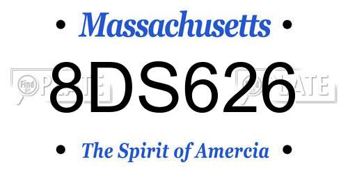 8DS626 Massachusetts License Plate