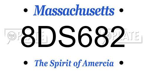 8DS682 Massachusetts License Plate