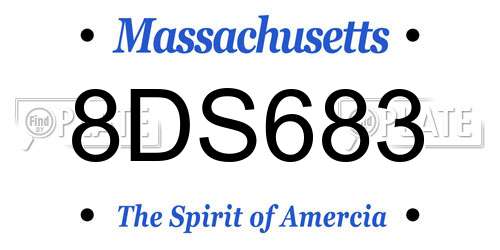 8DS683 Massachusetts License Plate