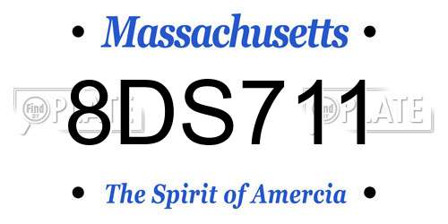 8DS711 Massachusetts License Plate