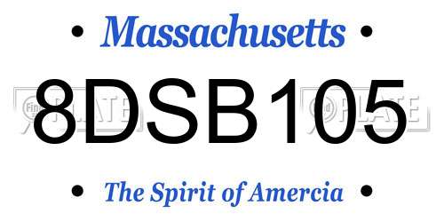 8DSB105 Massachusetts License Plate