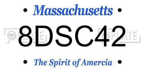 8DSC42 Massachusetts License Plate