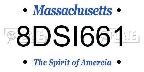 8DSI661 Massachusetts License Plate