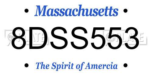 8DSS553 Massachusetts License Plate