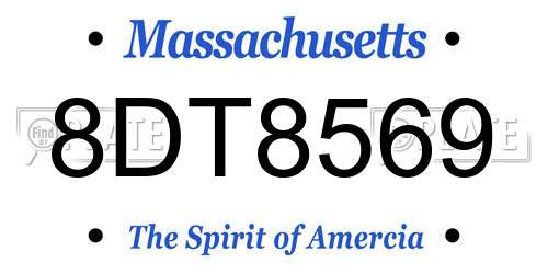 8DT8569 Massachusetts License Plate