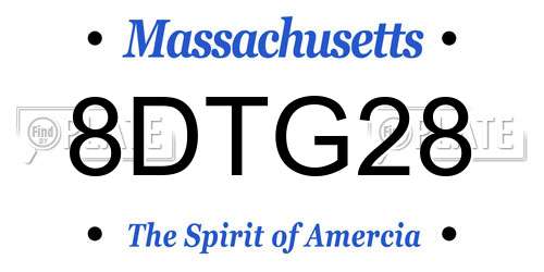 8DTG28 Massachusetts License Plate