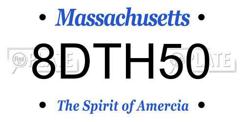8DTH50 Massachusetts License Plate