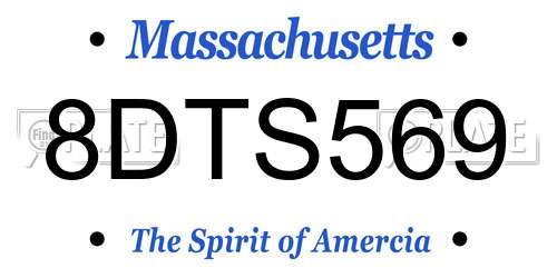 8DTS569 Massachusetts License Plate
